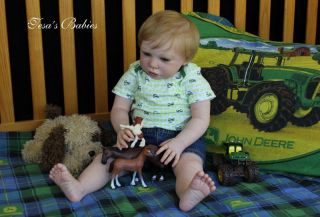 Reborn Baby Boy Toddler Art Doll by Tesa's Babies Jannie de Lange