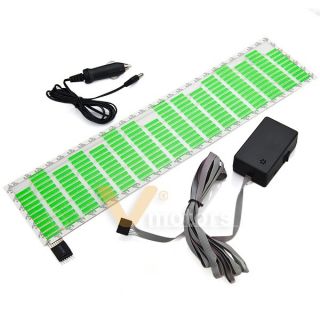 Sound Music Activated Sensor Green LED Light Equalizer Glow Car Sticker 45x11cm