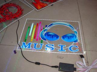 Car Sound Music Activated Equalizer Glow Flash Light Kit Sticker DJ 50x30cm