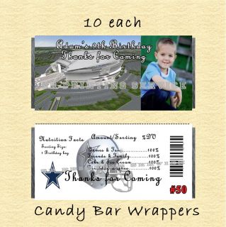Dallas Cowboys Philadelphia Eagles Birthday Invitation THK U Sticker Candy Wrap