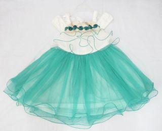 NTW Kids Girls Quality Princess Evening Wedding Ball Party Dress Pink Green 3 8T