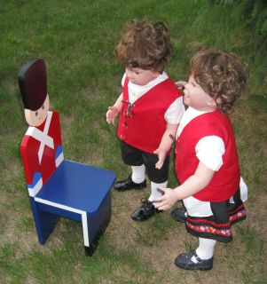 Reborn Toddler Twins Boy Girl Danish Folk Costume Baby Doll Tibby Stinker