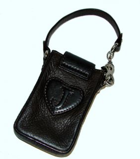 Juicy Couture Dark Brown Cell Phone  Make Up Purse Pouch Wristlet Case
