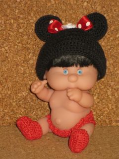 5 5" Thumb Sucker Doll Baby Minnie Mouse Crochet Thread Clothes Monique Wig Set