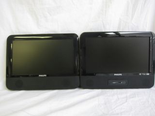 As Philips PD9012 37 9" LCD Dual Screen Portable DVD Player Black