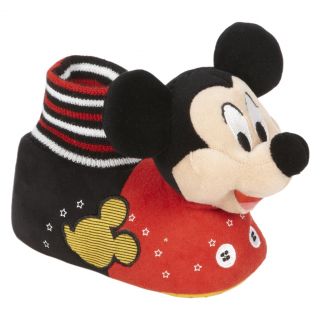 Disney Mickey Mouse Plush Head Socktop Slippers Toddler Small 5 6
