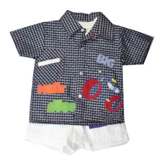 New Baby Boys clothing set 3 pieces Black White Shirt t shirt and Shorts 2 4 T