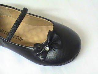 Girls Black Ballet Flats w Little Bow TG Toddler Sz 5