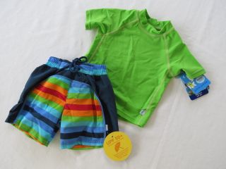 New Iplay Baby Boys 12 18 MO Rashguard Shirt Ultimate Swim Diaper Shorts Set