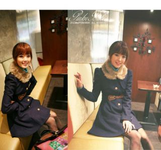 Womens Fashion Woolen Winter Warm Slim Long Jacket Trench Coat Outwear L206