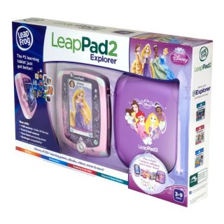 Disney Princess Leap Frog Leap Pad 2 Explorer Bundle w Case Pink Open Box Works