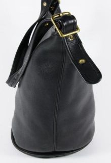 Vintage Coach Black Leather Bucket Cross Body Hobo Shoulder Bag Purse USA 213