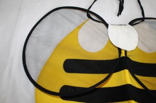 Child's Bumble Bee Halloween Costume Yellow Black Netted Wings 1 Size Fits All