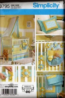 3795 Simplicity Pattern Baby Crib Bedding Canopy