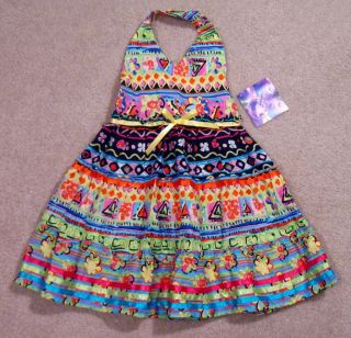 New Girls Summer Halter Sundress Dress 5 Blueberi Boulevard Abstract $28 00
