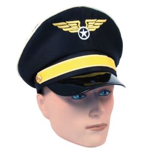 Details about Adults Party Fancy Dress Airline Pilot Officer Hat