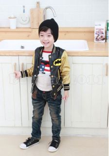 New Kids Boys Girls Fashion Sports Long Sleeve Ages 2 7Years Cotton Jacket