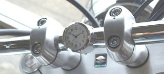 Motorcycle Handlebar Clock White Seiko for 1" Handlebar