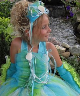 Girls Custom Halloween Sea Princess Tutu Costume Set