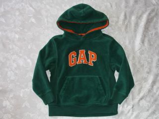Boys Gap Kids Green Logo Fleece Hoodie Sweatshirt 6 7
