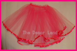 Hot Pink Tutu Ballet Skirt Girls Dress Up Dance Class Princess Diva Tea Party