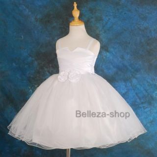 White Infant Wedding Party Flower Girls Formal Dress Sz 6mo 12mo FG012 We DW27