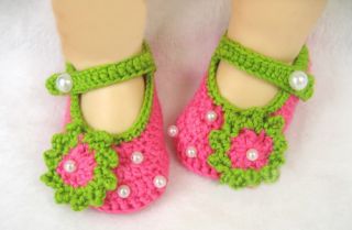 Baby Newborn Infant Toddler Girls Handmade Crochet Knit Socks Crib Shoes 3 12M