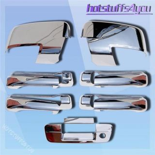 2009 2012 Dodge RAM Chrome Rear View Side Mirror 4 Door Handle Tailgate Covers