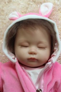 New Handmade Vinyl Silicone Reborn Baby Dolls Lifelike Doll Bunny Baby Toys Gift