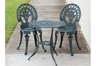 Outdoor Cast Iron Aluminium Bistro Table Chair Setting