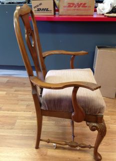 Queen Anne Style Wood Captains Chair 50 Years Old 43" Tall 23" Deep 27" Wide