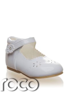 Baby Girl White Floral Communion Bridesmaid Flowergirl Party Shoes Infant 1 6 UK