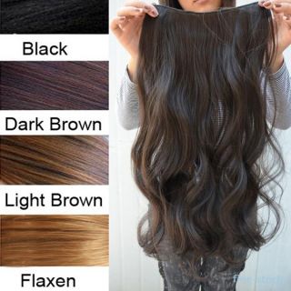 Women Ladies Long Curly Wavy 6 Clips in on Hair Extensions Full Head Top New 29"