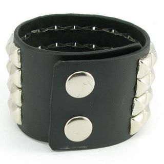 Pyramid Stud Leather Bracelet