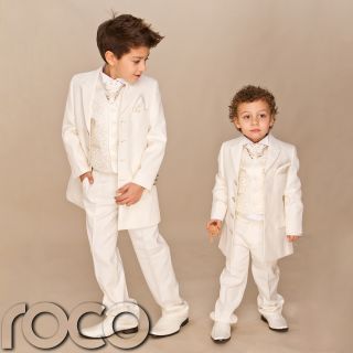 Boys Ivory 4 Piece Prince Edward Formal Prom Wedding Page Boy Cheap Suit UK