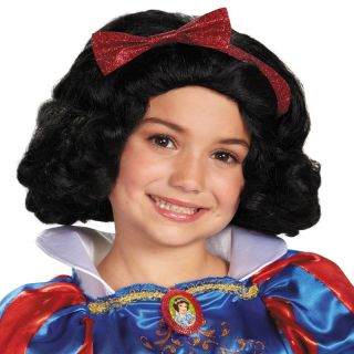 Child Movie Disney Princess Snow White The Seven Drarfs Black Hair Costume Wig