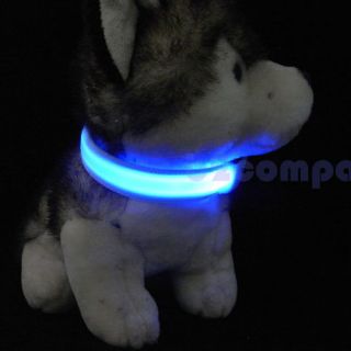 Nylon LED Pet Dog Night Safety Collar LED Light Up Flashing Glow s M L 6 Colors