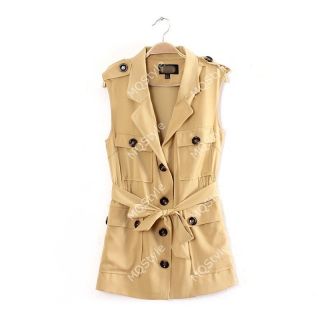 New Womens European Fashion Single Breasted Leopard Print Vest Coat Jacket B2646