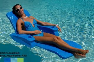 Folding Baja II Swimming Pool Lounge Lounger Float Blue