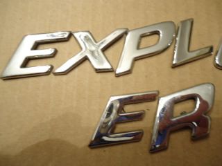 Used Plastic Chrome Ford Explorer Letter Emblem Set