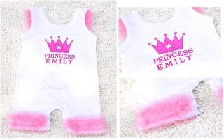 Baby Girl Princess Pink Crown Emily Romper Ruffle 3 28M