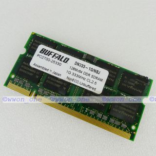 1GB PC2700 DDR333 333MHz DDR 200pin SODIMM Laptop Memory Low Density