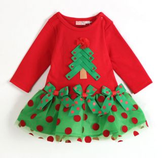 2014 Baby Girls Christmas Clothes Dress Xmas Holidays Birthday Toddles Dresses