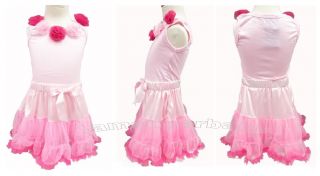 6M 3yrs Sweet Pretty Baby Girl Dress Up Pettiskirt Tutu Vest Ruffle Set
