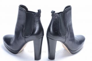 Black Leather High Heel Boots