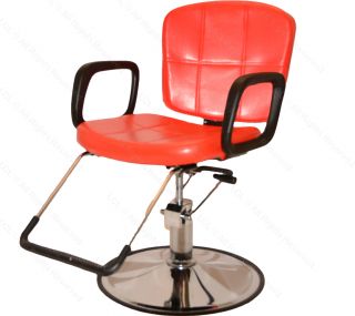New Red Reclining Hydraulic Styling Barber Chair Shampoo Hair Salon Equipment