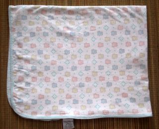 Carters Today's Classics Vintage Cotton Knit Baby Blanket Pastel Bears Lovey