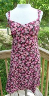 Ann Taylor Loft Petites Floral Rayon Sun Dress Sz 4 P Empire Waist Fully Lined
