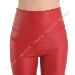 Sexy Women High Waist Faux Leather Look Tights Pants Leggings Size XS s M L T86