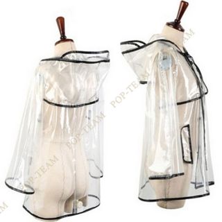 Long Type Transparent PVC Raincoat Runway Womens Girl Men Clear Rain Coat NY13BL